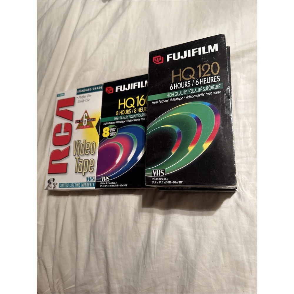 Five Pack Variety Brand New Sealed Vhs Tapes Blank Fujifilm Rca